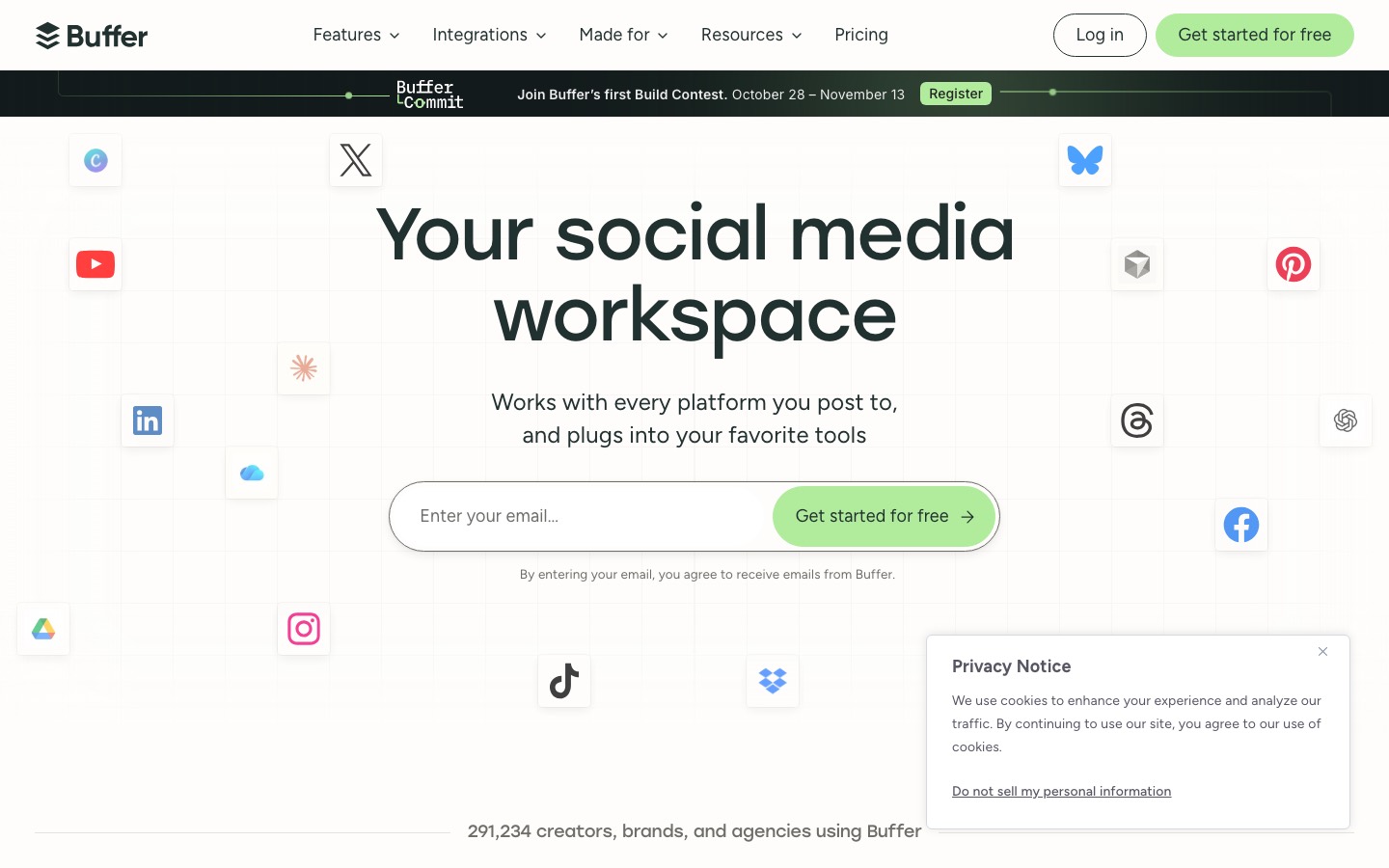 Buffer homepage