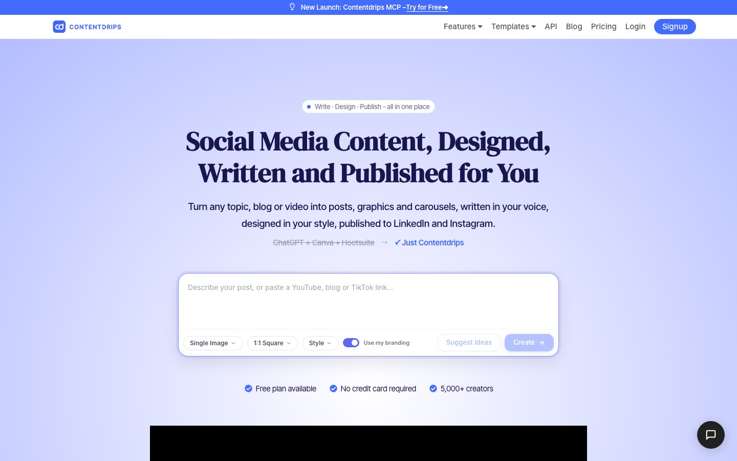 Contentdrips homepage