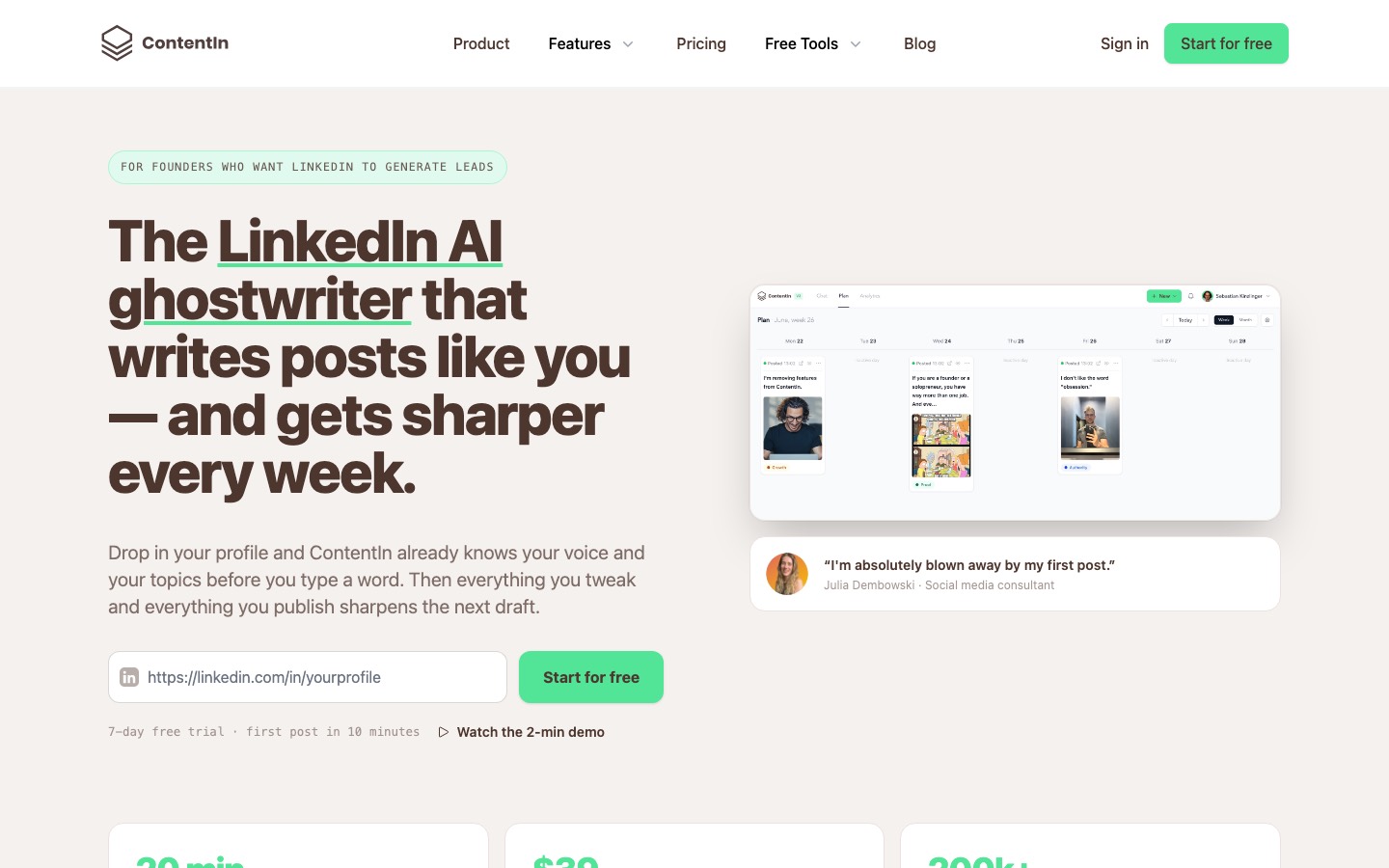 ContentIn homepage